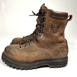 Cabela's Brown Lace-Up Men's Leather Hiking Boots 9EE steel toe